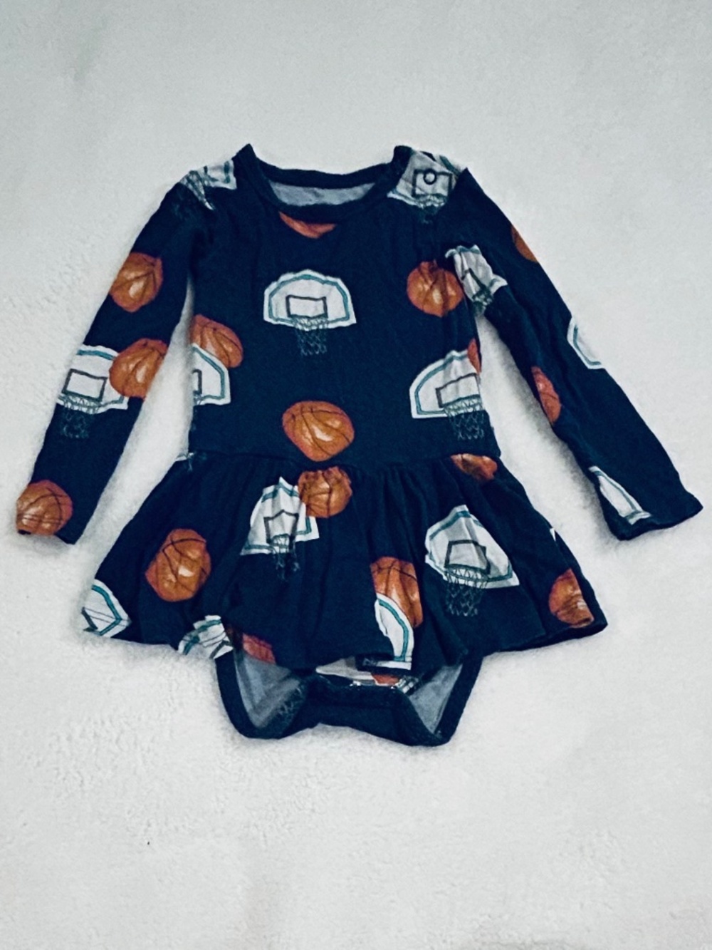 Posh peanut bamboo basketball twirl bodysuit baby girl 12-18 months